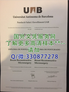 巴塞罗那自治大学毕业证样本=补办模板图片