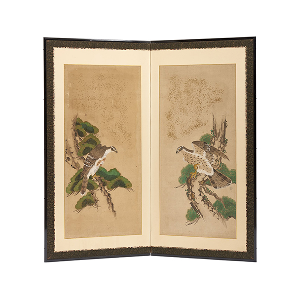 Double opening screen of traditional Chinese painting