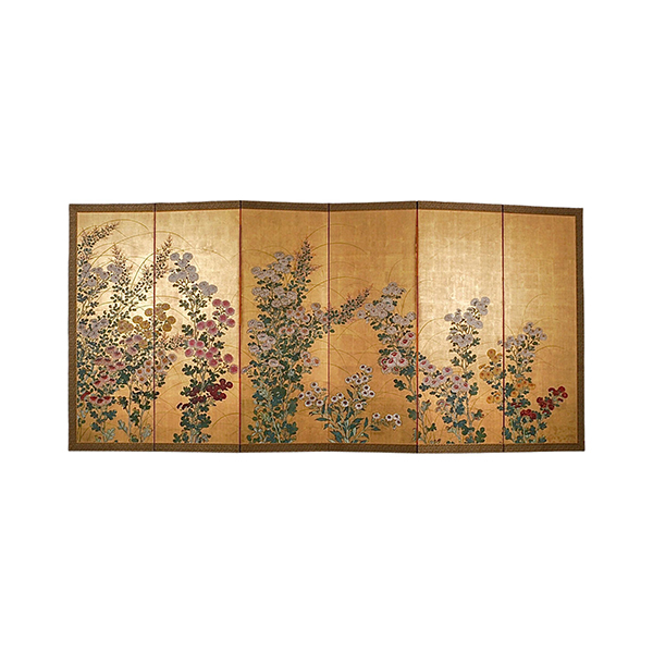 Three-open fine painting screen