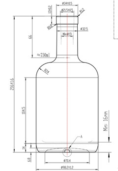 750ml truth spirits glass bottle