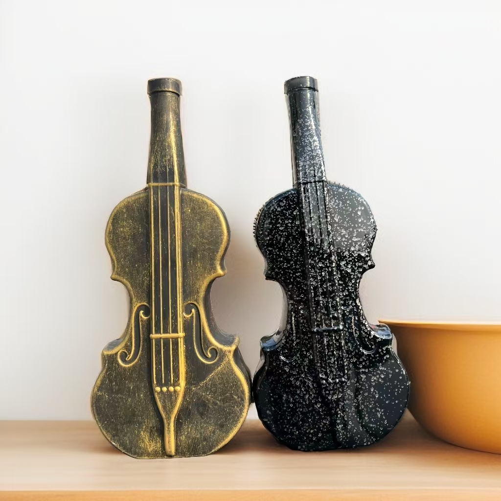 Violin Glass Wine Bottle