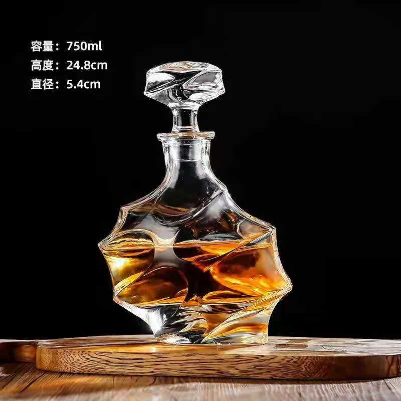 Customized leaf-shape lead-free glass decanter set wholesale & bulk