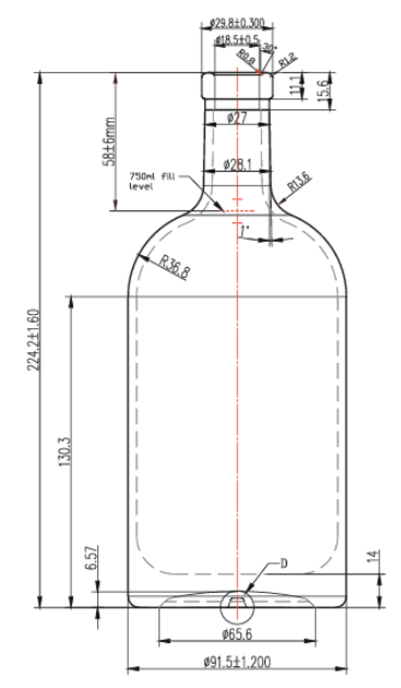 750ml spirits select bottle 7#