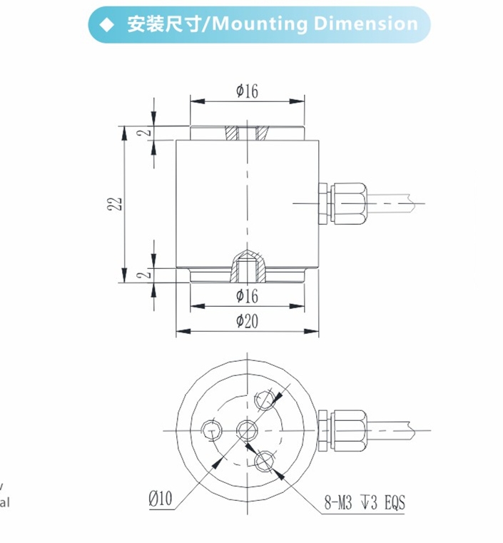 20/50/100/200/300/5001000/2000N Miniature Column Compression& Tension load Cells (B317)