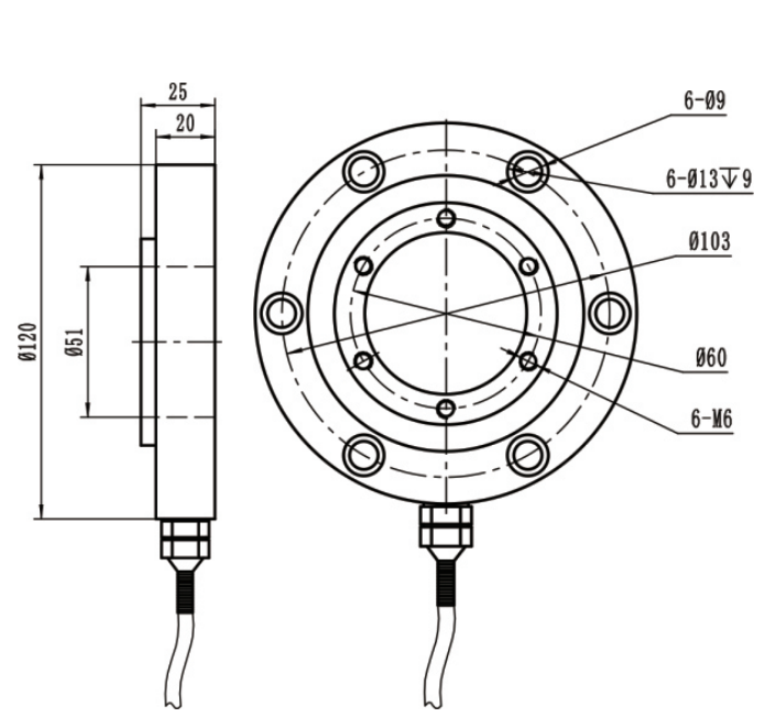 Spoke Ring Type Tension and Compression Load Cell Sensor 50/100/200/1000/2000/5000kg (BR118D)