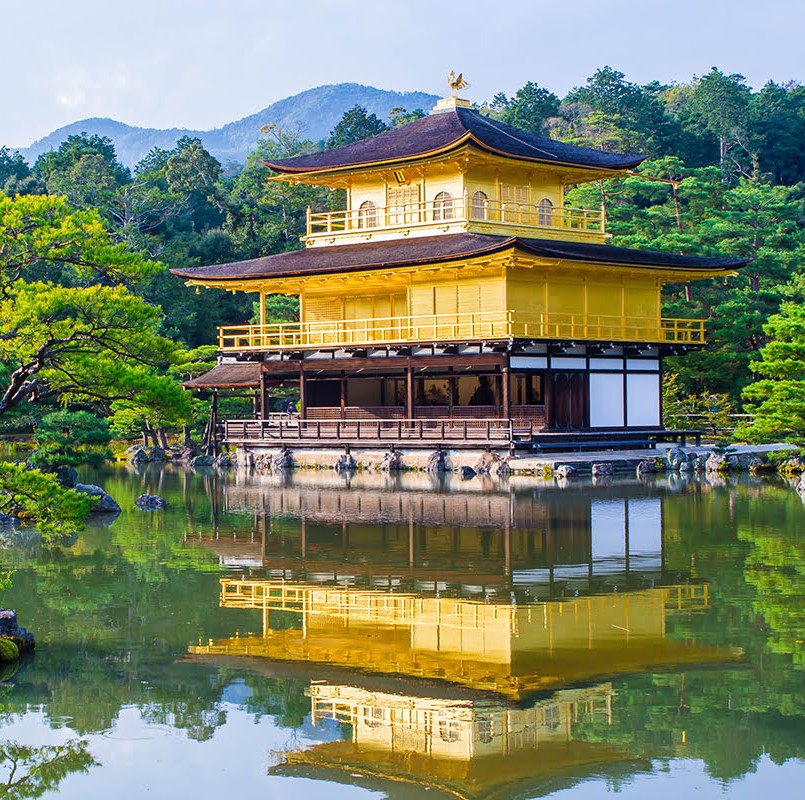 The Golden Pavilion (also known as Kinkaku-ji and officially named Rokuon-ji) is a Buddhist temple and one of the most popular Kyoto attractions as well as one of the top tourist attractions in Japan. Built overlooking a beautiful pond, the structure that exists today was rebuilt after a fire in 1955, though a temple has been in this area since 1408. The beautiful golden temple was built in a style that’s meant to pay homage to the extravagant culture that was prevalent when it was first constructed. Each floor of the building has a different architectural style.