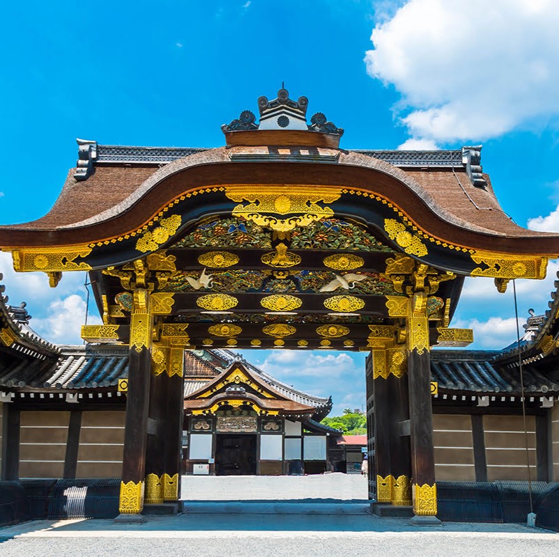 Nijo Castle was built in 1603 and was used as a residence for Tokugawa leyasu, the first shogun (a commander in feudal Japan) of the Edo period, up until it was donated to the city in 1939 and opened up as a historical site. This castle on this site has some best surviving feudal era architecture including Ninomaru Palace, the ruins of Honmaru Palace, gardens, and two rings of fortifications. To enter Ninomaru Palace, visitors must first pass through the Karamon (a Chinese style gate), which is a popular spot for photos as the gate is quite beautiful. Wood carvings and intricate detailing are showcased on this historical relic. Ninomaru Garden is also a great place to have a stroll while visiting Nijo Castle. 