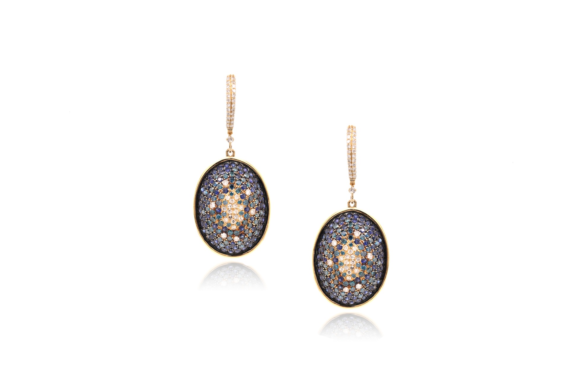 Sapphire and blue diamond earrings