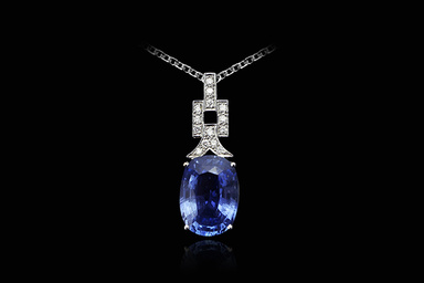 Sapphire diamond pendant