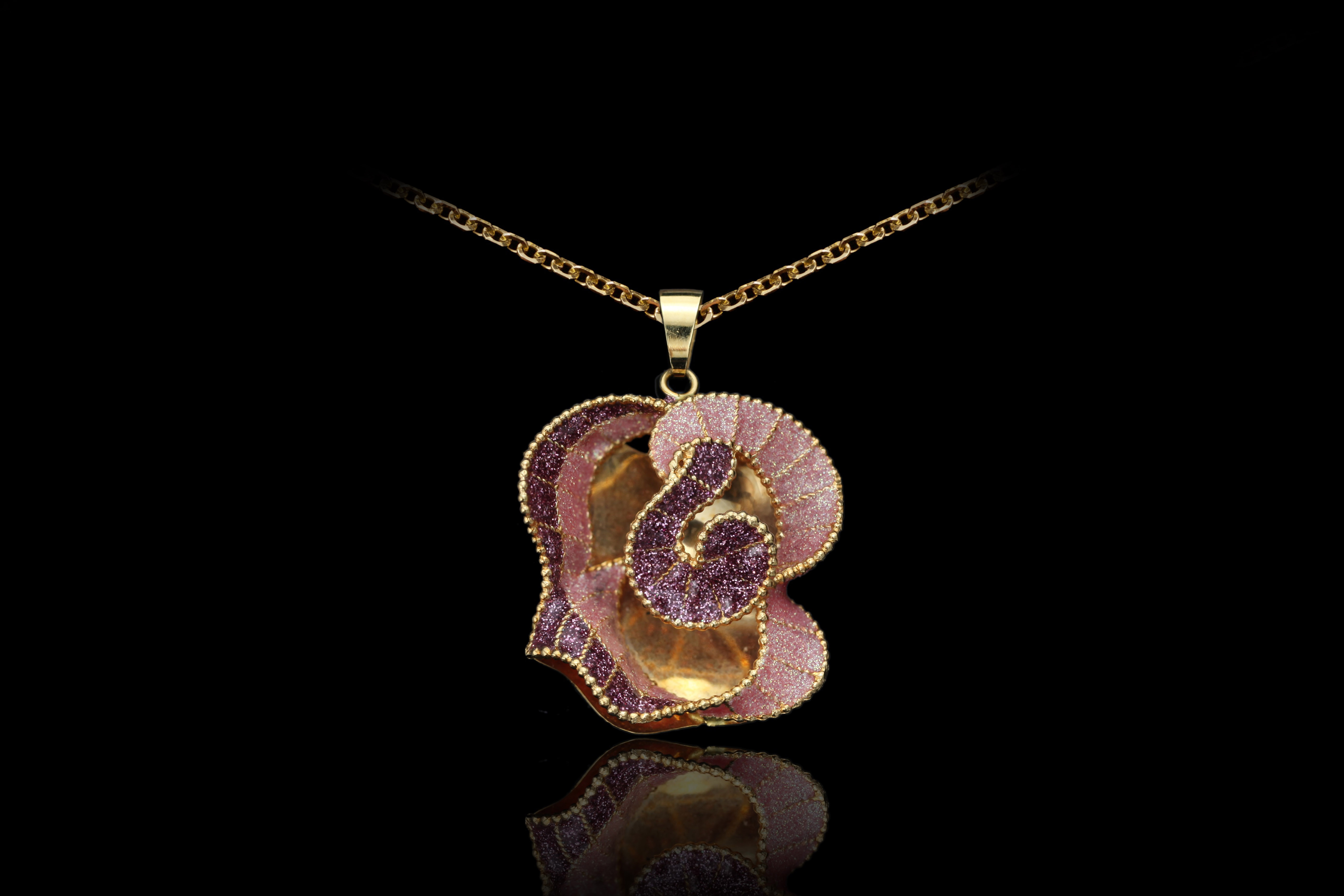 18K gold colored glaze pendant (excluding necklaces)