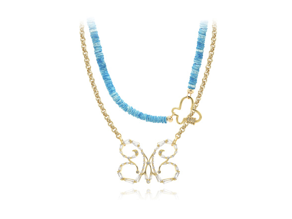 MEDIDICI Blu shell 14-carat gold double necklace