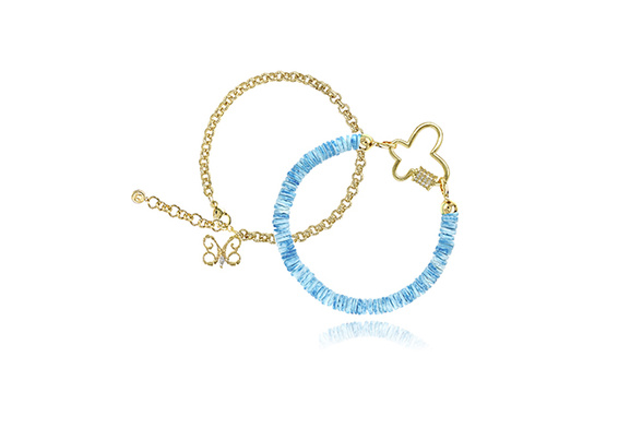 MEDIDICI Blu shell 14-carat gold double bracelet