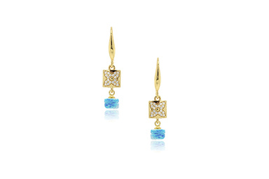 MEDIDICI Blu shell 14-carat gold earrings