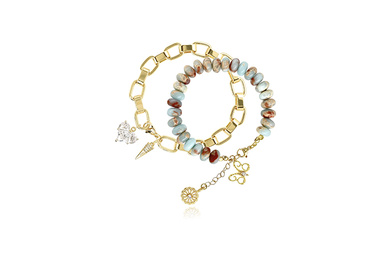 MEDIDICI Allegro jade 14-carat gold double bracelet