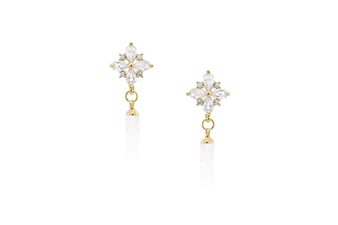 Italian Medici Bianco Fritillaria 14K gold earrings