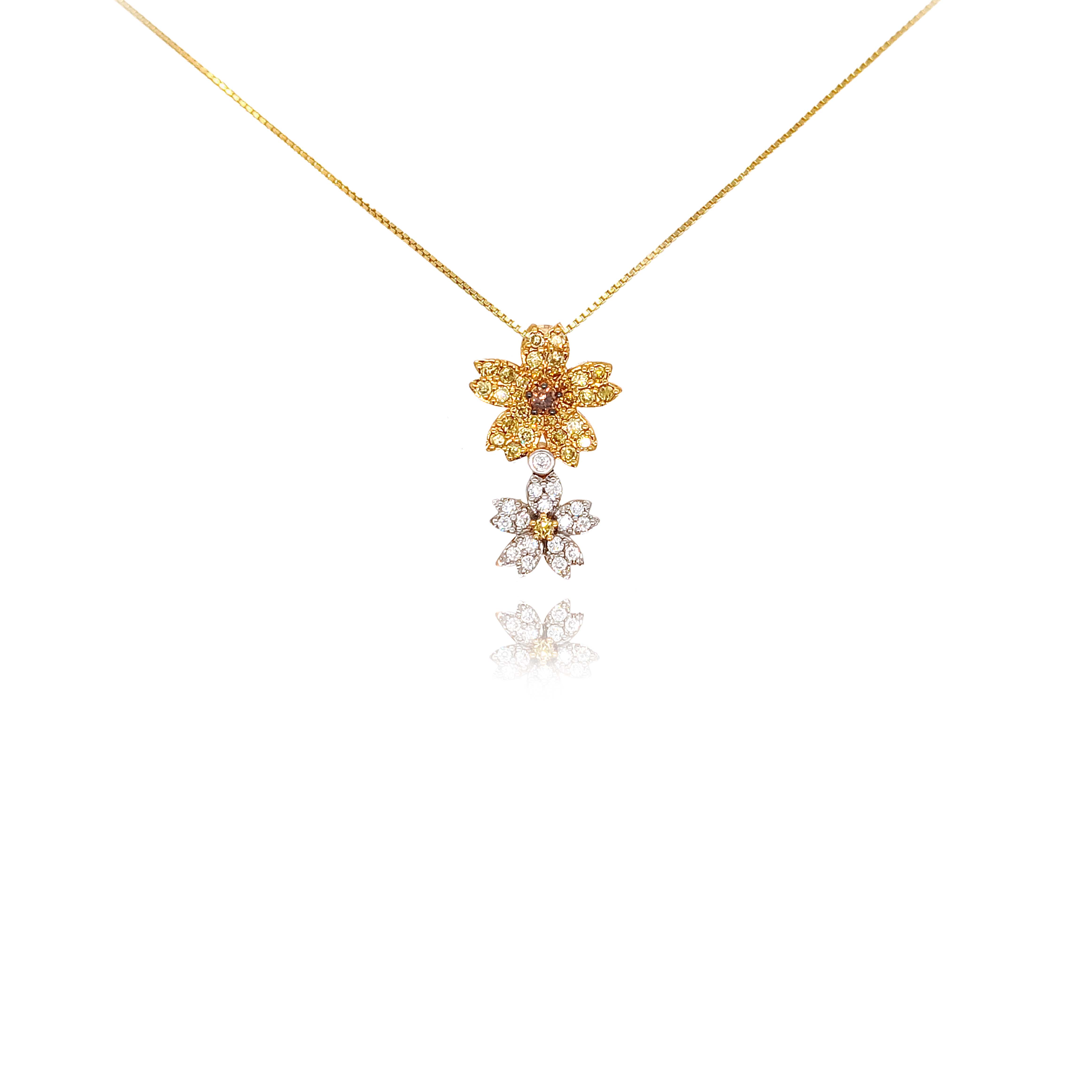 Natural Brown Yellow Diamond Pendant