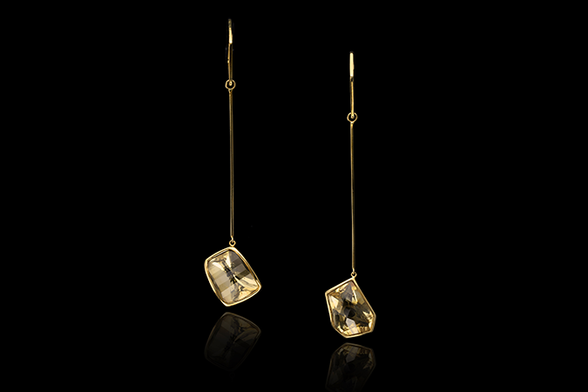 18K gold crystal earrings