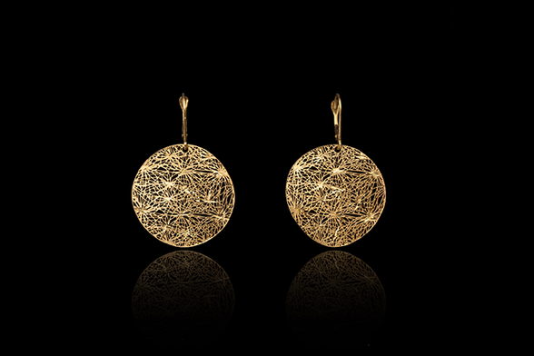 18k gold disc earring