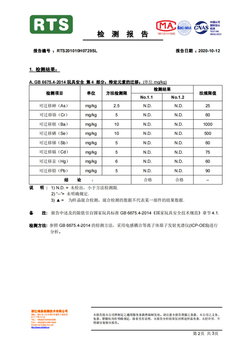 塑胶陶笛检测证书_02