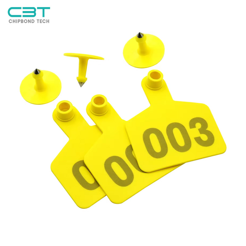 UHF RFID Ear Tags for Cattle, Yellow Cow Ear Tag