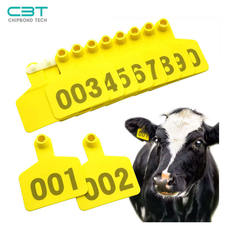 UHF RFID Ear Tags for Cattle, Yellow Cow Ear Tag