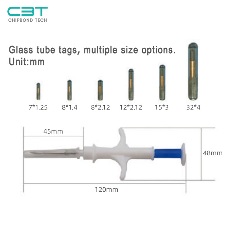 125KHz Glass Tube RFID Tag, Excellent Biocompatibility