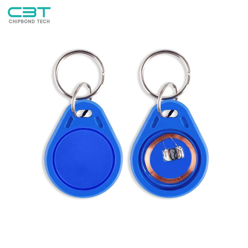 RFID Keyfob with Keychain, Blue, 125KHz / 13.56MHz