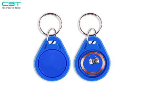 RFID Keyfob with Keychain, Blue, 125KHz / 13.56MHz