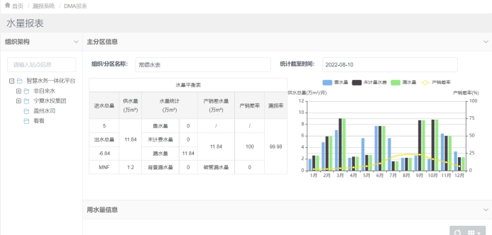 漏损水量报表