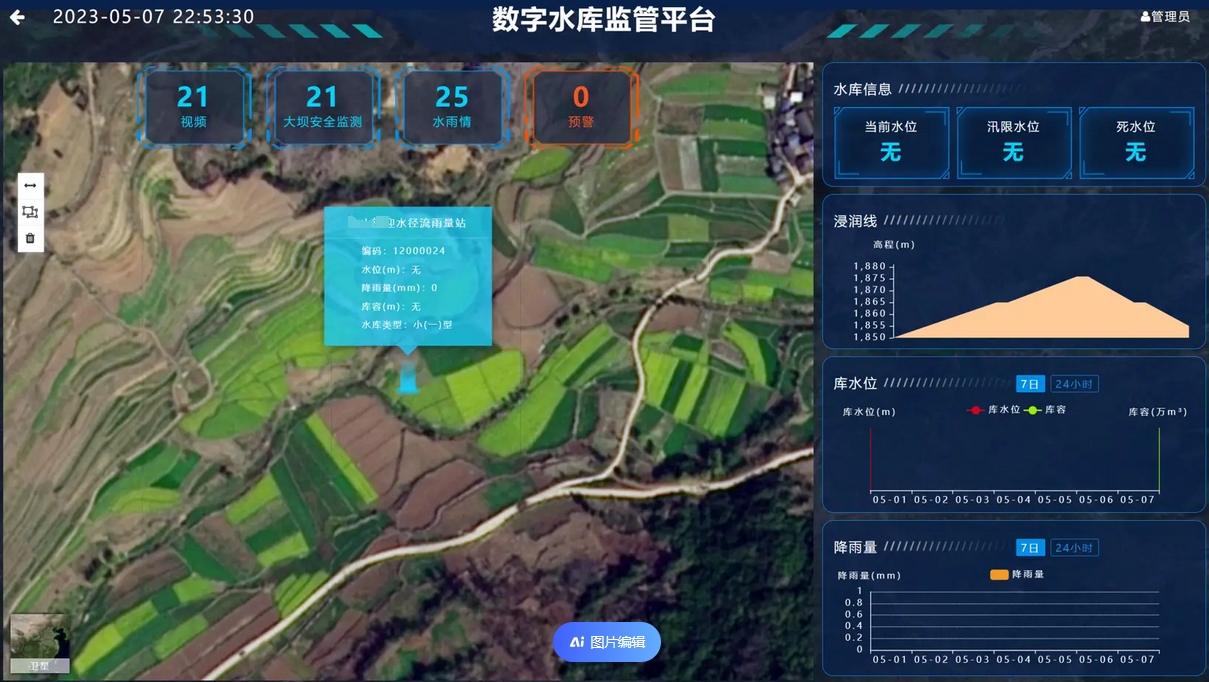对水库，河流进行定位，数据统计上报
