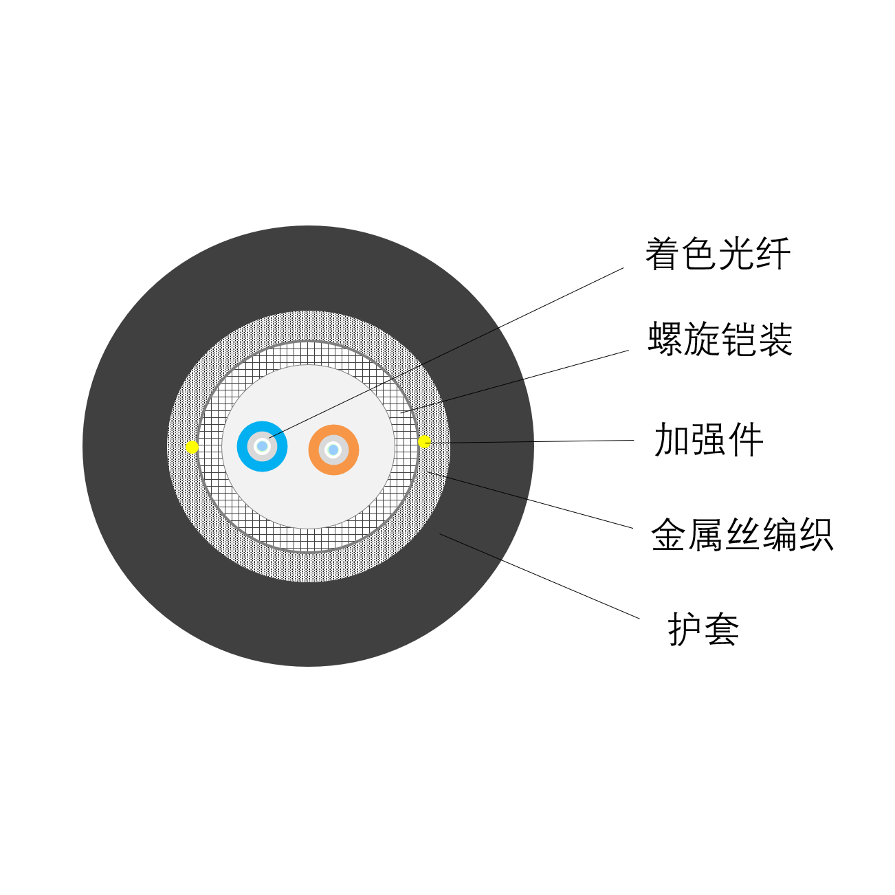 Dual Core Metal Armor Cable