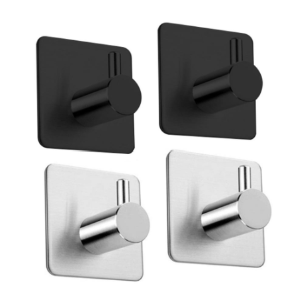 Adhesive Hooks Heavy Duty Wall Hooks Waterproof Stainless Steel Hooks for Hanging Coat, Hat,Towel Robe