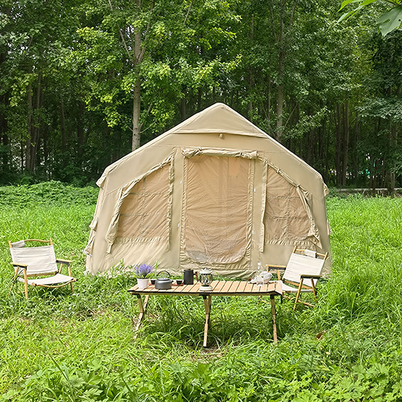 6-square-meter inflatable tents： The packaging dimensions are 76cm*46cm*36 cm, and the expanded dimensions are 3.1m*2.6m*2.2m.