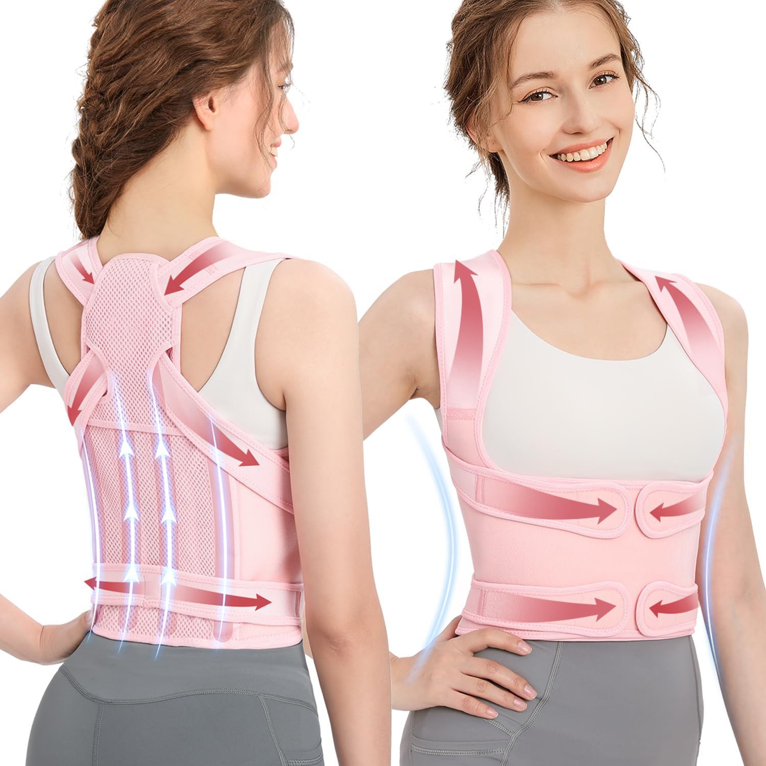 Hot Selling Back Brace Posture Corrector for Women,Man,Adjustable Shoulder Straightener for Upper and Lower Back Pain Relief JLAMQZZ003