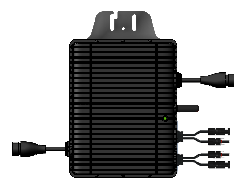 额定输出功率：1kW
最大输入电压：60V
内置2组MPPT组件级控制；
支持外接2个PV光伏组件;
支持外接电池（48V），离网工作；
支持安规、Rohs2.0、IP67认证