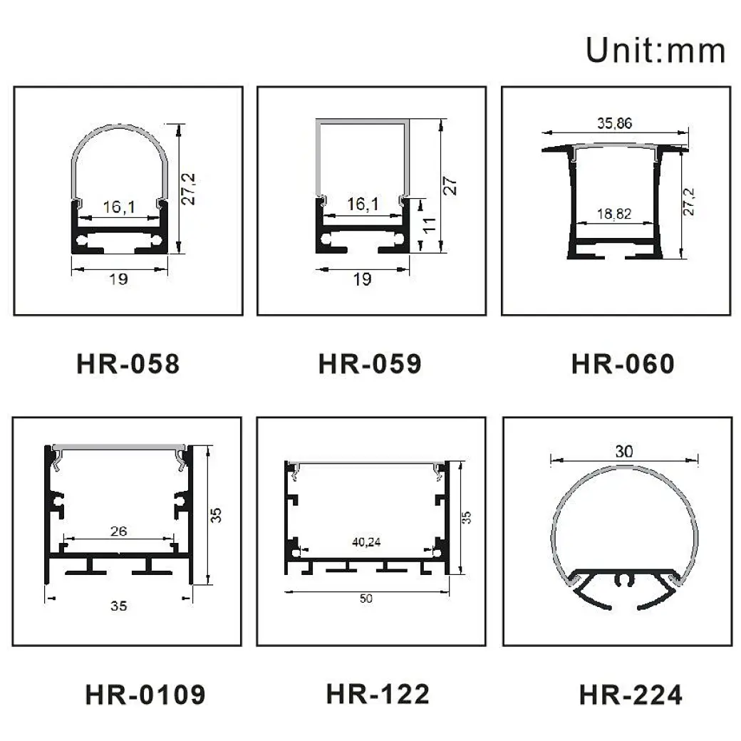 Suspending led aluminum profile series