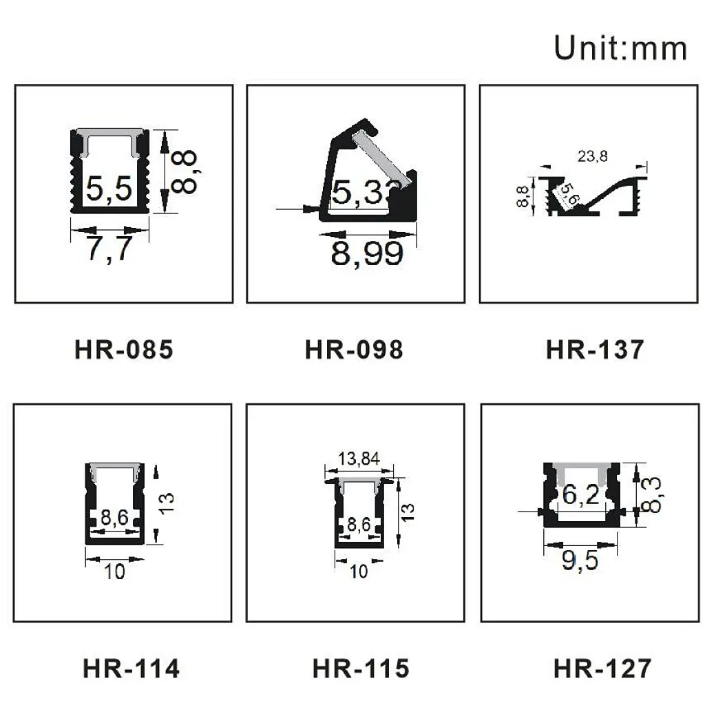 Mini led aluminum profile series