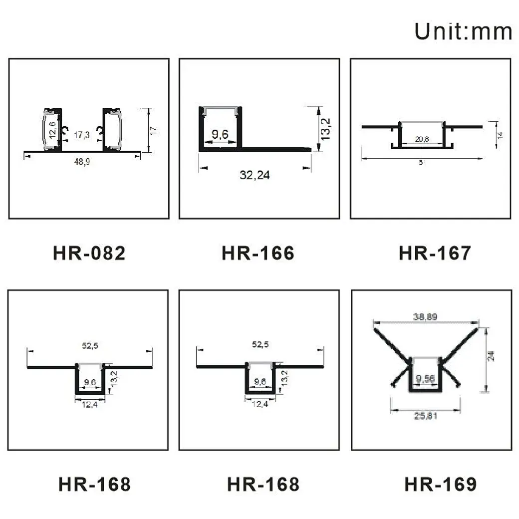 Wall led aluminum profile series