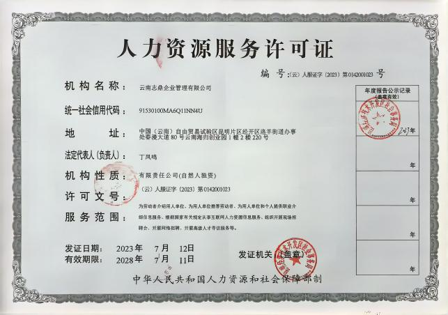 人力资源服务许可证