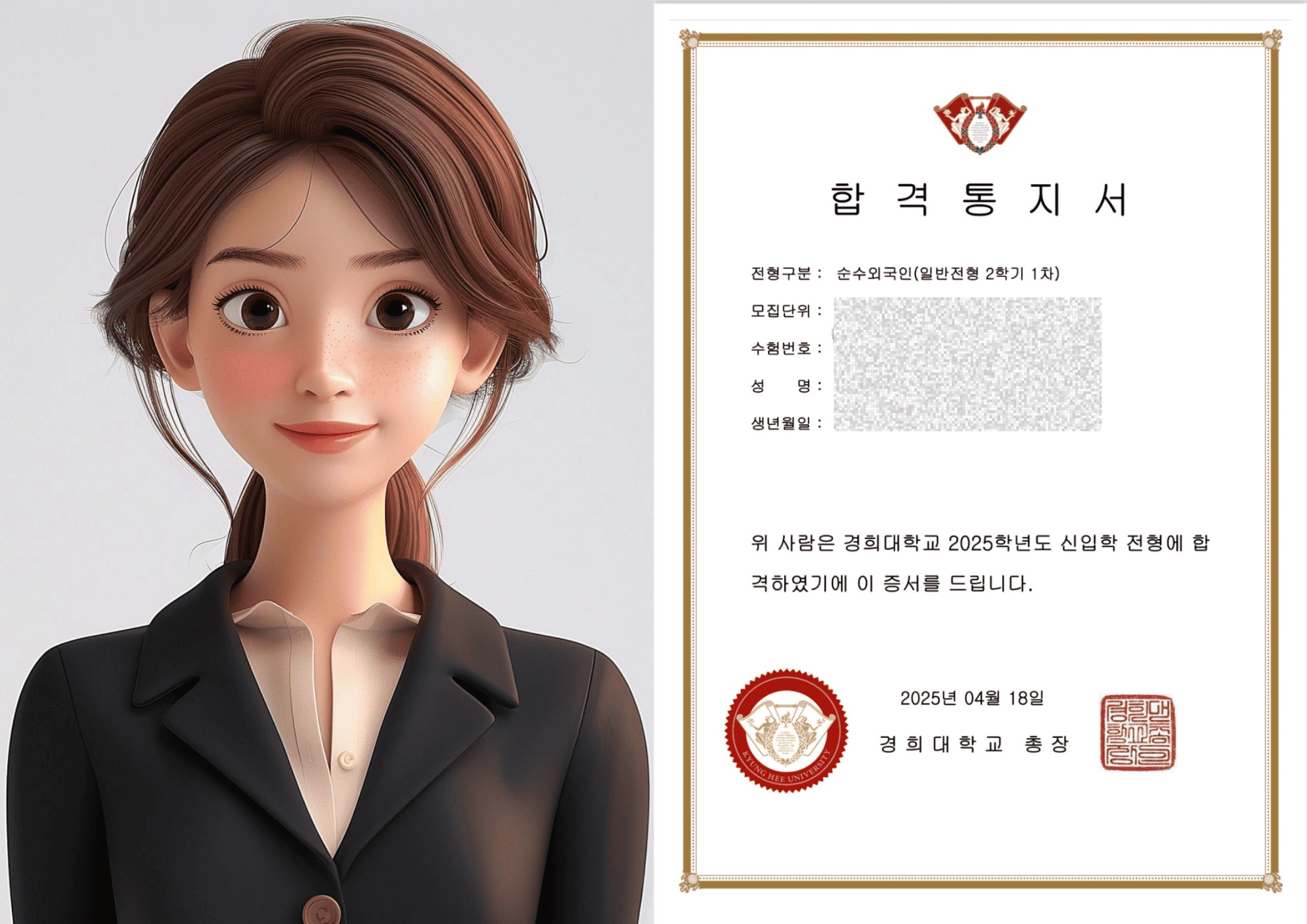 录取学校：庆熙大学
录取专业：MBA硕士
录取背景：国际经济与贸易本科，GPA 87+，韩语TOPIK5级，雅思6.5
