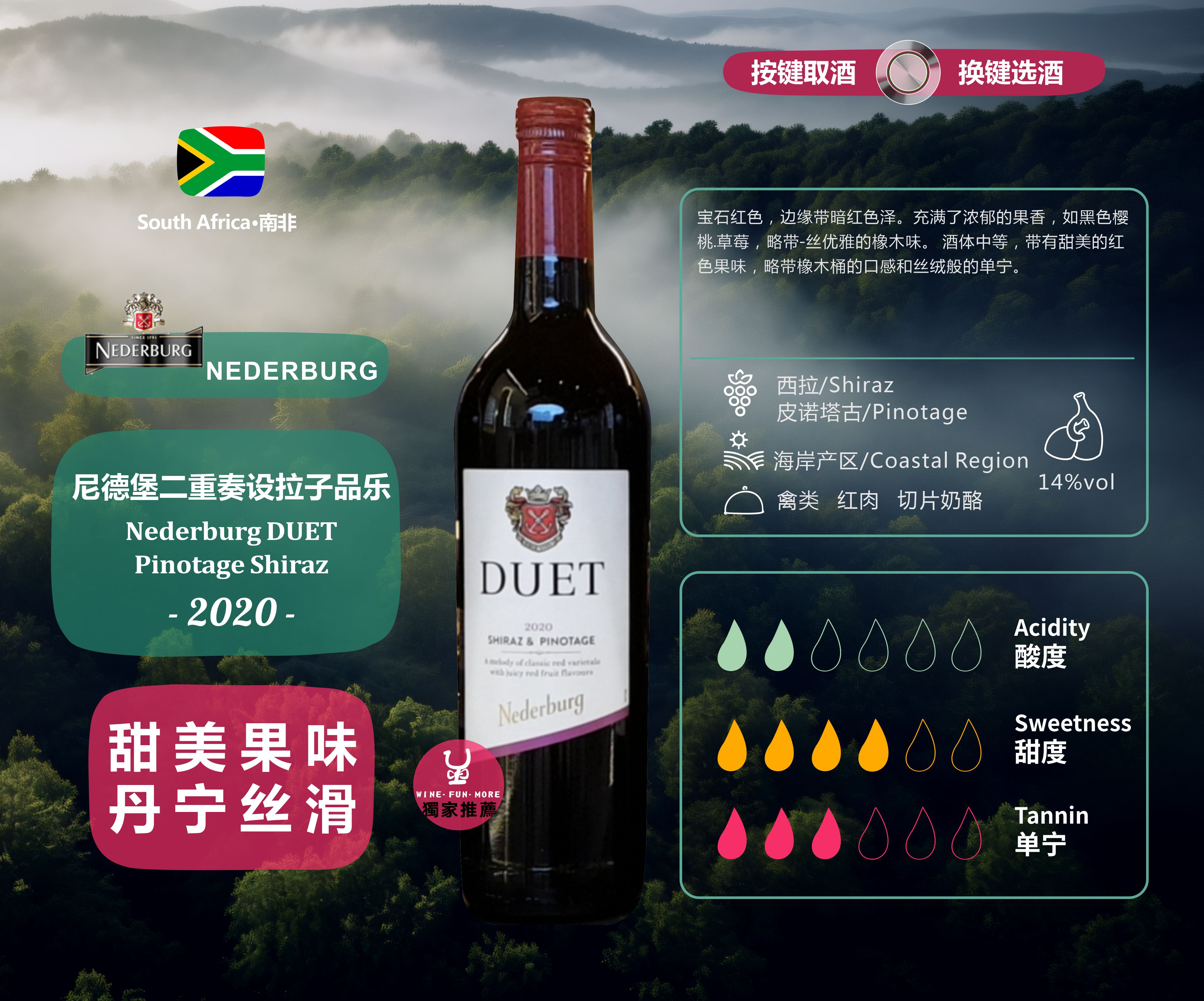 023尼德堡二重奏设拉子品乐红（南非