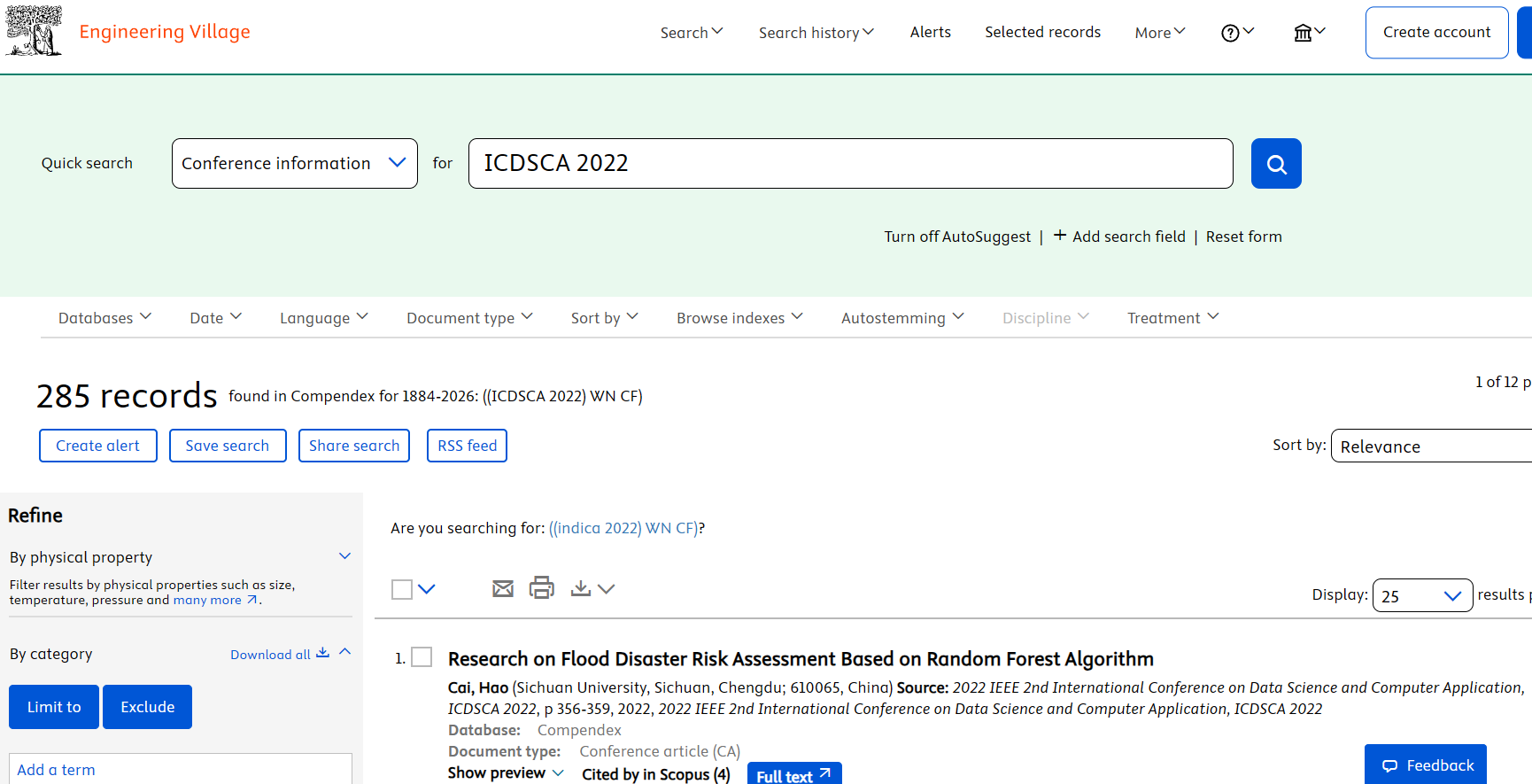 ICDSCA 2022 EI检索