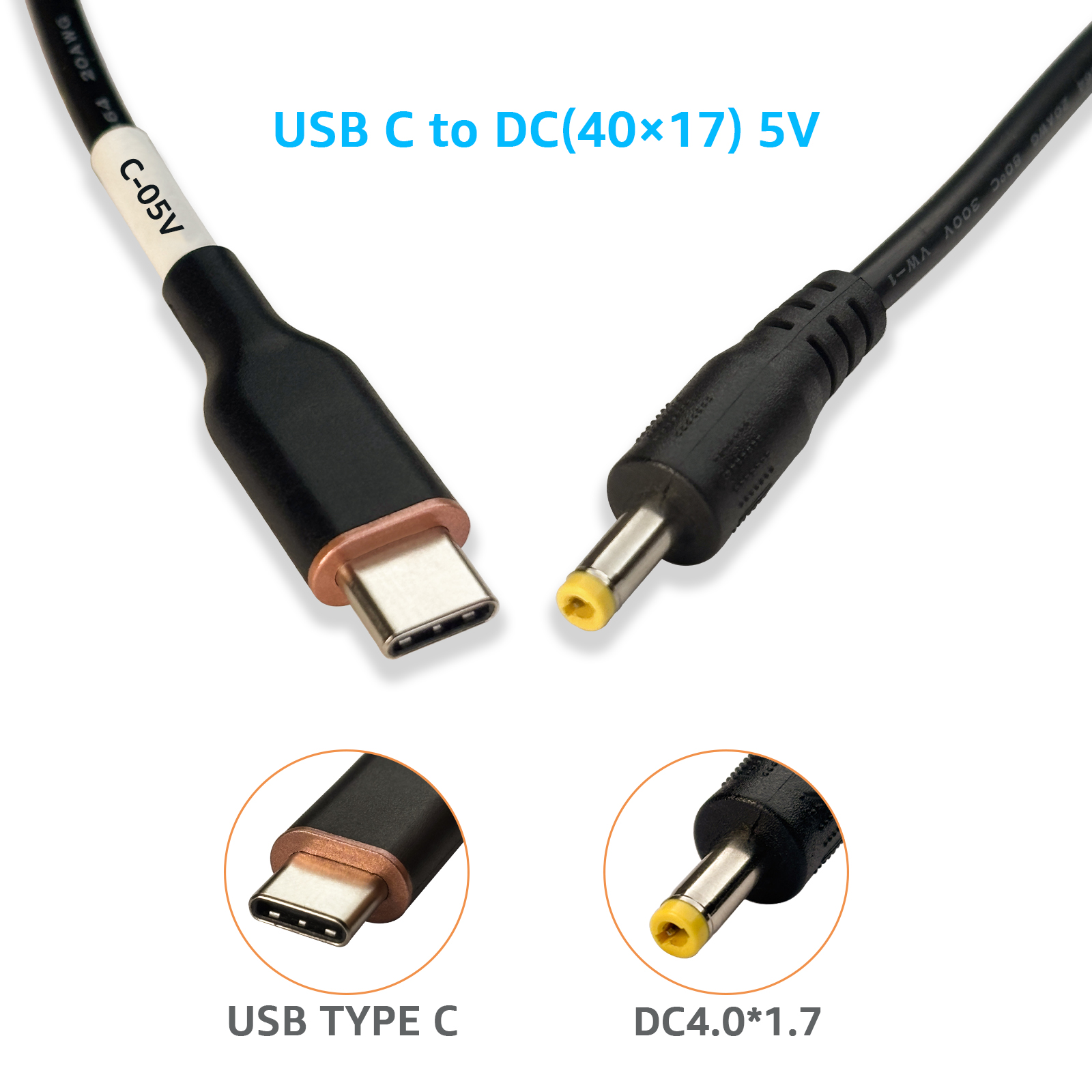 MagicConn SH-CP05C USB Type C PD to DC Power Cable(40x17)-5V