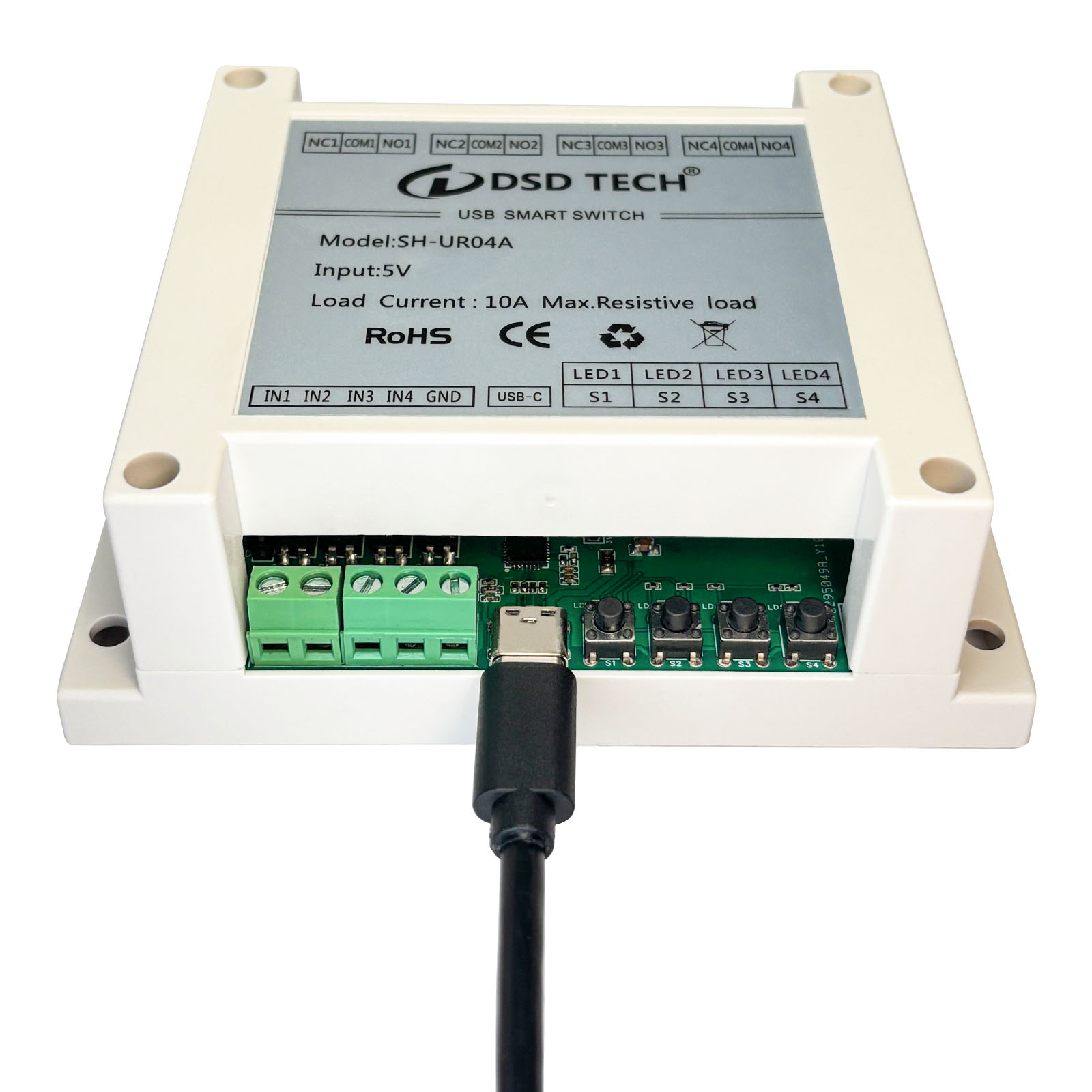 SH-UR04A 4-Channel USB Powered Relay Module for PC & Mac(4CH)
