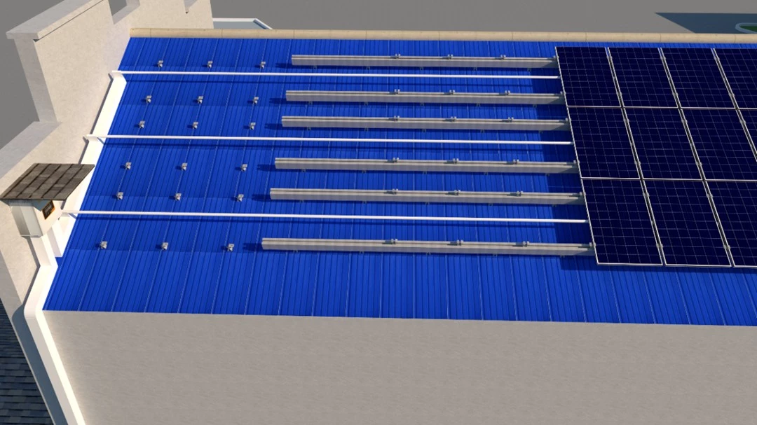 Schematic diagram of color steel tile roof installation