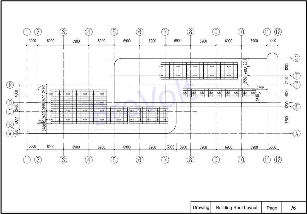 building roof Solar panel layout