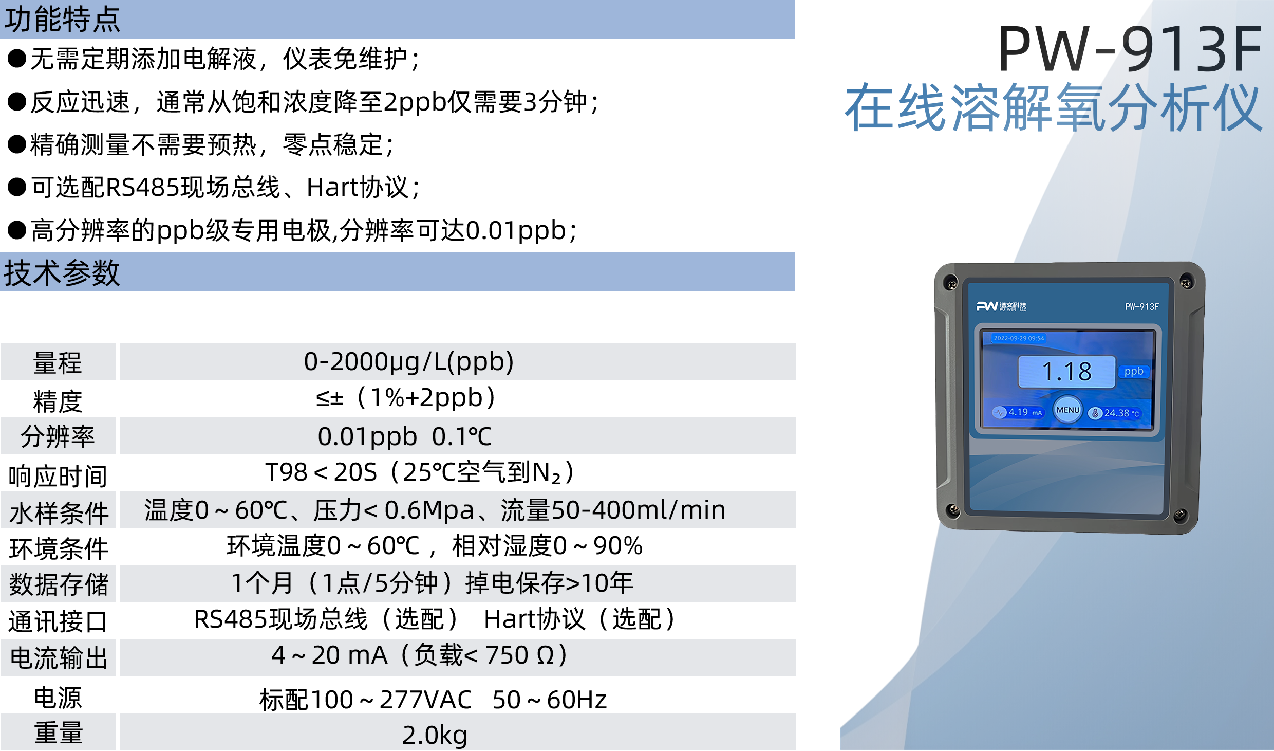 在线 913F 溶解氧分析仪