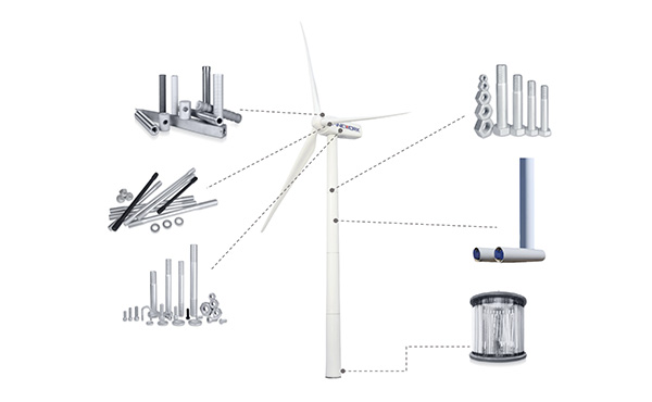 Expand the full range of fasteners for wind power
Develop complete machine bolts, anchor bolt components and other products