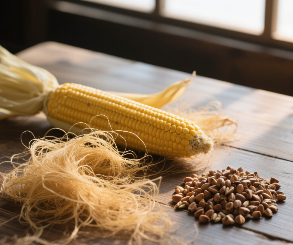 Corn silk and buckwheat—assist in glucose regulation while protecting kidney and cardiovascular health. 