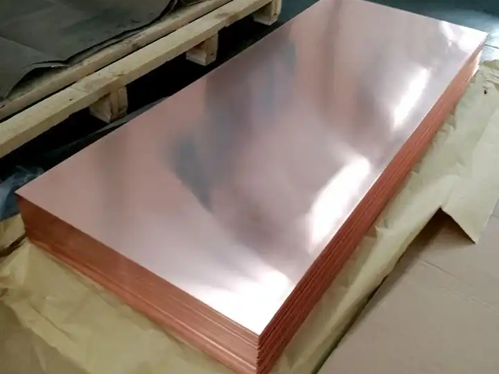 Mirrored red copper plates